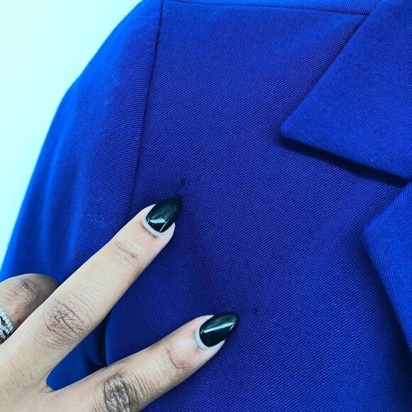 Vintage Saks Fifth Avenue Folio Collection Wool Blue Button Front Blazer 4P - Picture 6 of 13